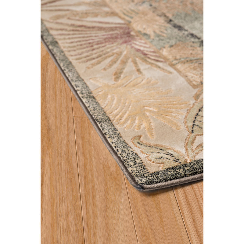 Tapis à motif floral Panama Jack original beige Tamia, Rectangle 1 pi 10 po x 3 pi