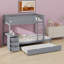 Bunk Bed with Trundle, Storage Shelves and Desk, Perfect for Shared Rooms-1212747643