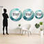 Turquoise bleu et blanc Serenity Swirl I - miroir unique à spirales abstraites, grand miroir mural rond bleu, impression d'art en métal-99621117