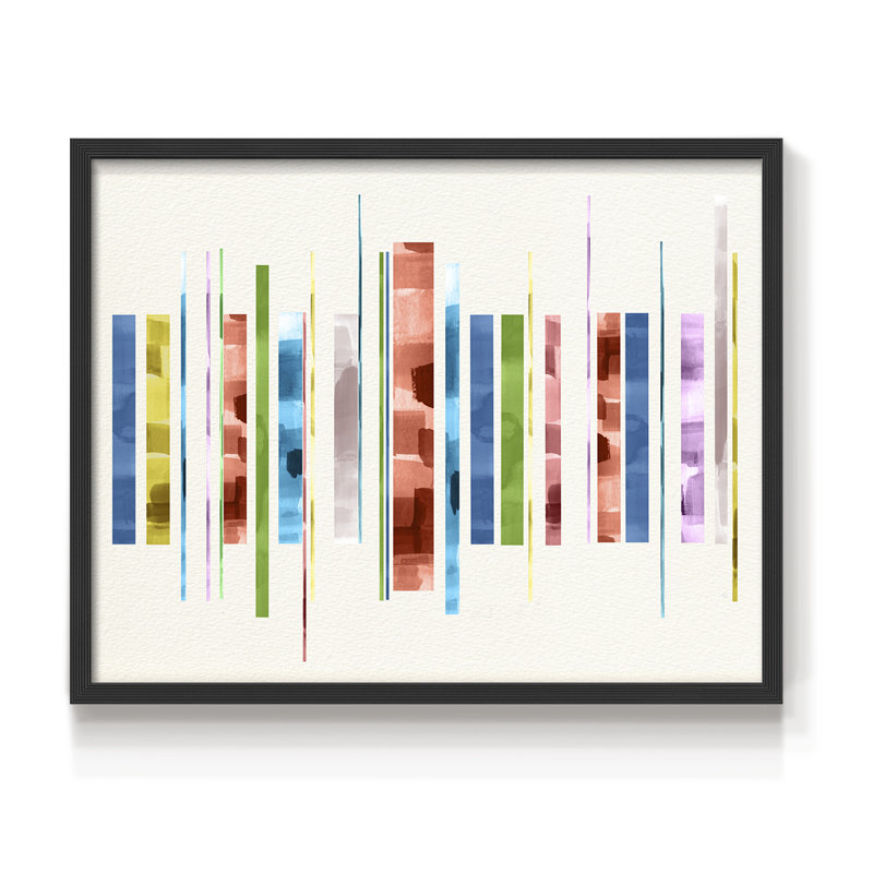 Soleil et eau - Reproduction encadrée - Restickable, Noir, noir, noir, noir, H 16 po x l 20 po