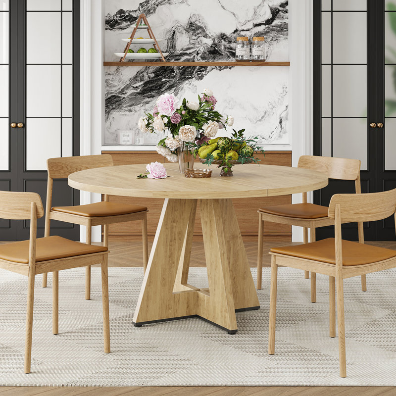 Table For 7 Latitude Run® Round Dining Table For 4-7 People - Wayfair Canada