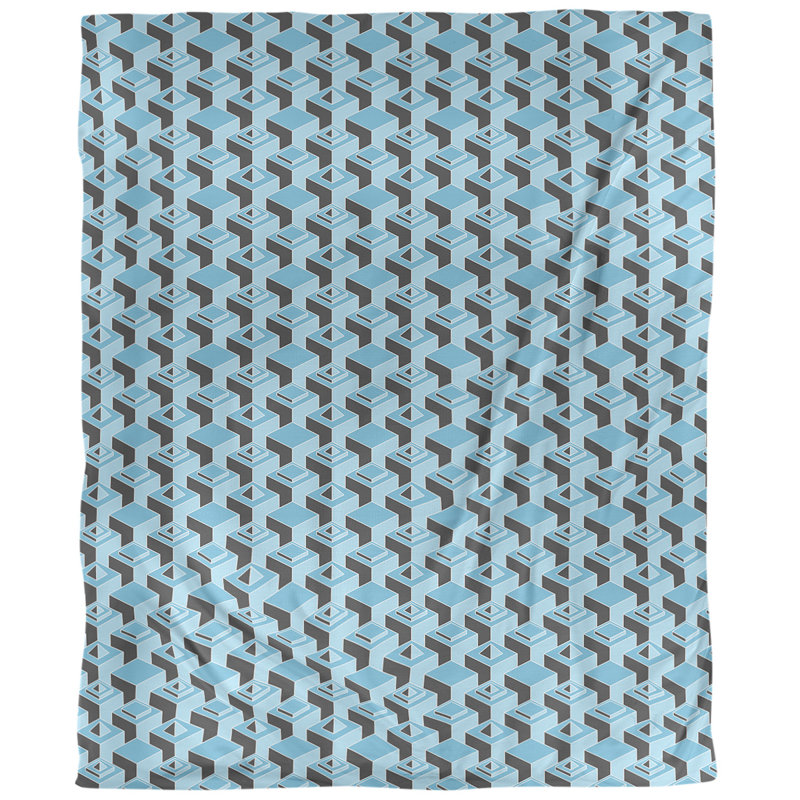 Housse de couette simple à motif de gratte-ciels foncés, Housse de couette simple TG, Bleu sarcelle clair, Polyester brossé