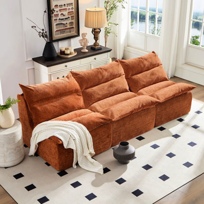 3 sièges, chaise longue orange, housse amovible, regarder des films, salon, bureau, chaise longue facile à entretenir avec une housse pour les films au bureau