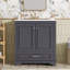 Meuble-lavabo de luxe 30 po avec lavabo en céramique, meuble-lavabo avec 2 grandes portes à fermeture douce, armoire de rangement en bois massif