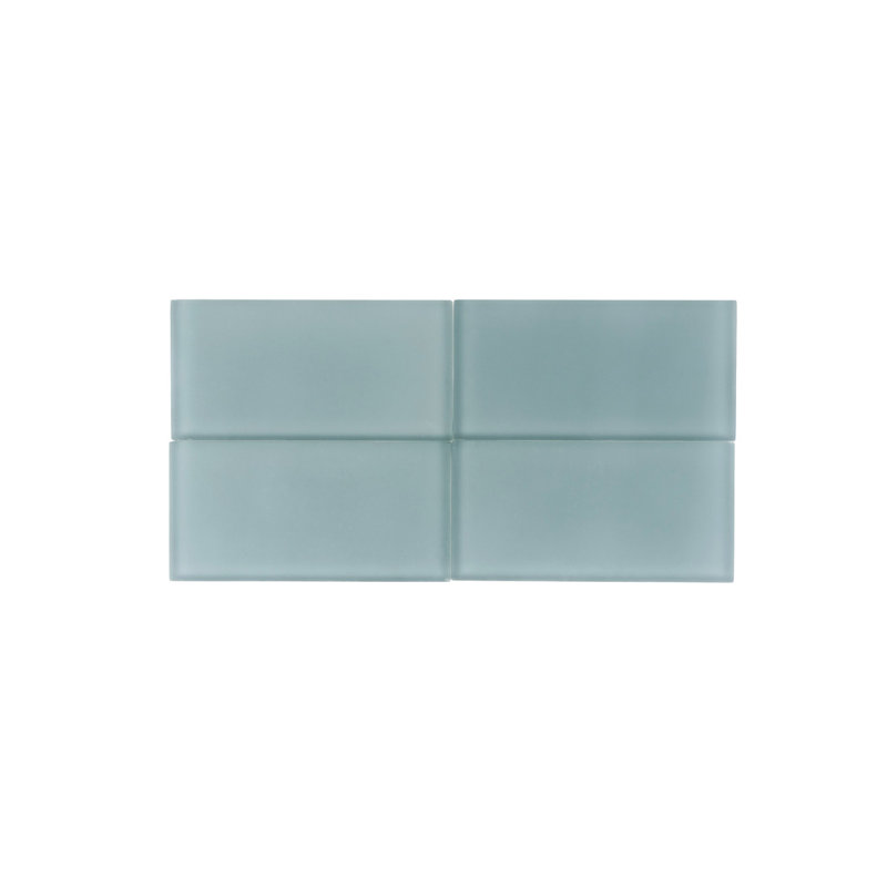 3"X 6" Matte Finished Glass Subway Tile, Glacier Gray