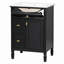 Meuble-lavabo 24 po avec lavabo, armoire en bois massif et panneau de fibres à densité moyenne avec un tiroir rabattable, deux tiroirs standard et une tablette réglable, meuble-lavabo autoportant pour le rangement de la salle de bain-130940350