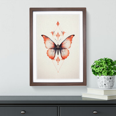 Moth Geometric No.2 1 Piece Single Picture Frame Wall Art