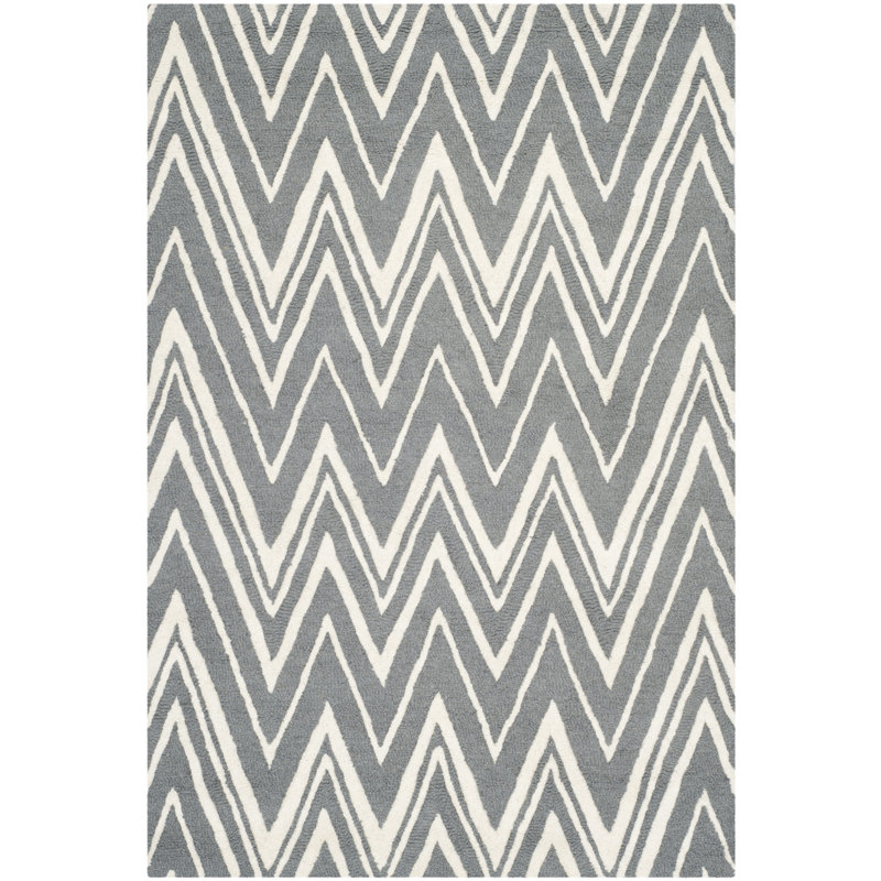 ShipstStour Chevron Wool Hand Woven Area Rug, Rectangle 122 x 183 cm