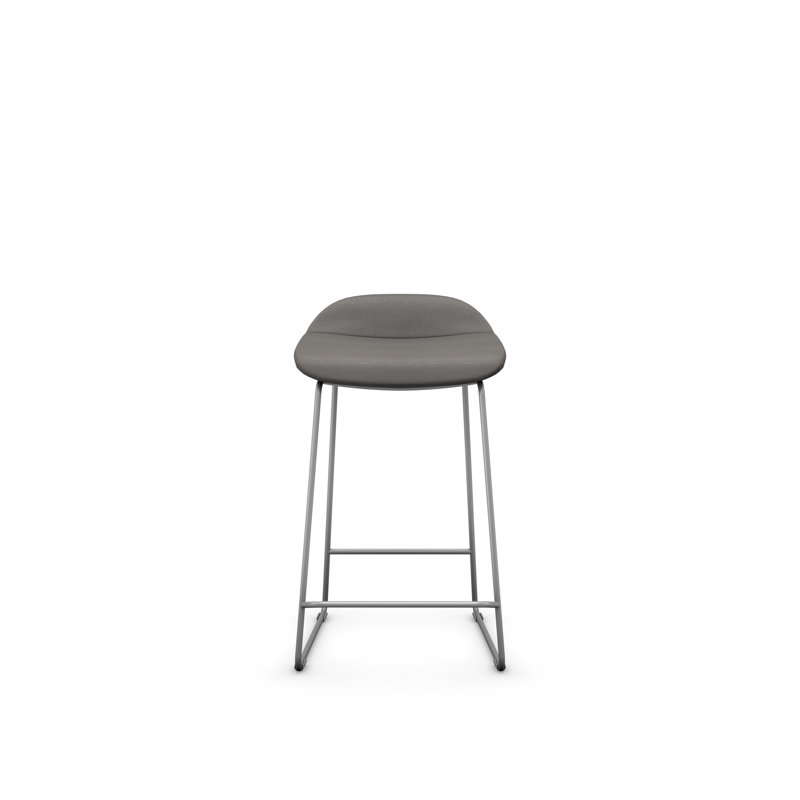 Tabouret Lilly , Argent, Vinyle cendré, Tabouret de comptoir (siège d'une hauteur de 24 p