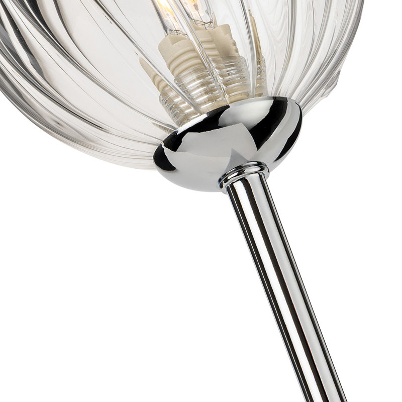 Armed Sconce, Chrome, Clear
