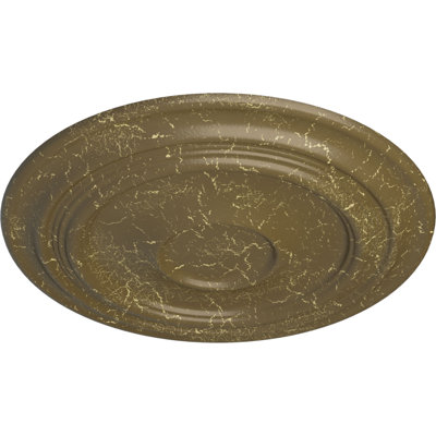 Endurathane Traditional Ceiling Medallion, 24 3/8"OD x 1 1/2"P (Fits Canopies up to 5 1/2"), Hand-Painted Mississippi Mud Crackle Finish