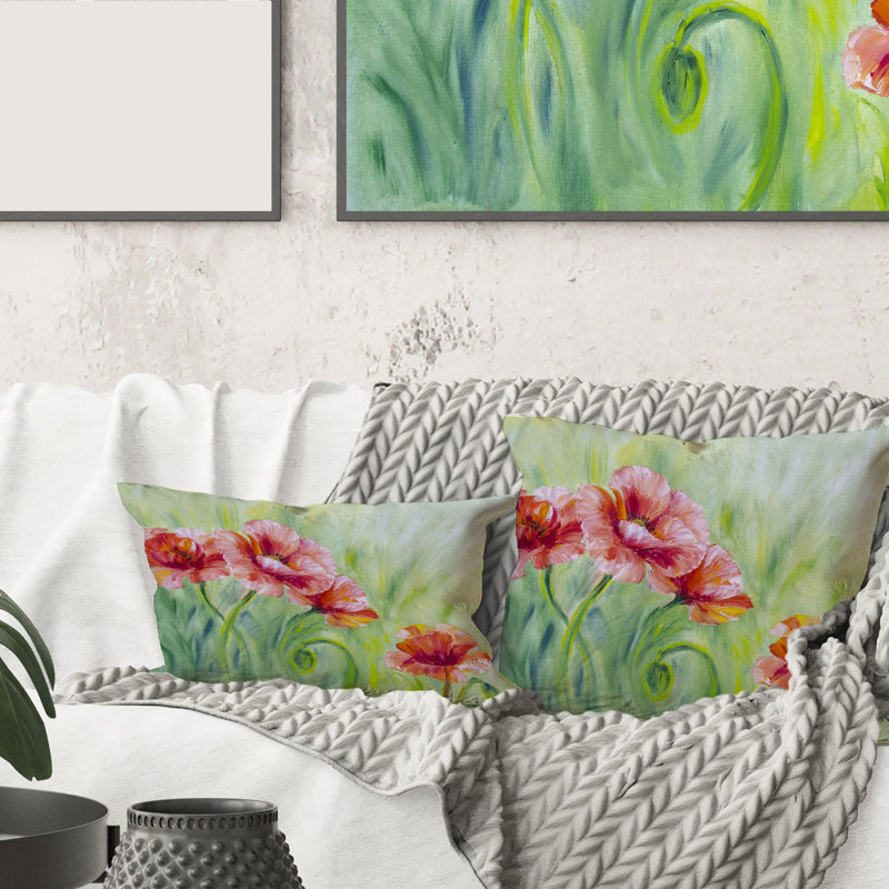 Housse et insert de coussin rectangulaire Blossoming Poppies II