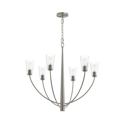 Jheni Four-Light Chandelier with Clear Glass Shades
