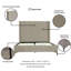 Grand lit en velours taupe rustique Promenade