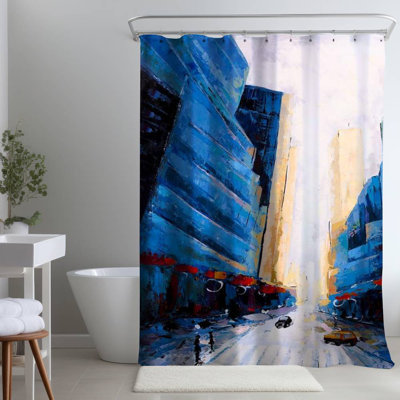 Shower Curtain CI241 – Polyester Shower Curtain, Dye Sublimation Print, 71" W × 74" L