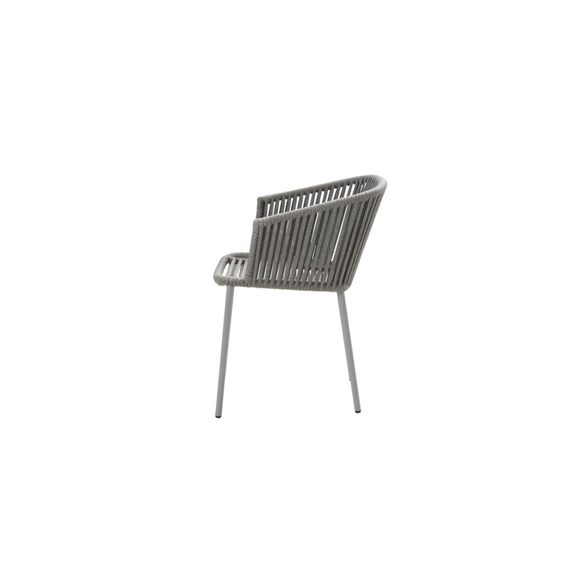 Moments Stacking Patio Dining Armchair with Cushion, Gray