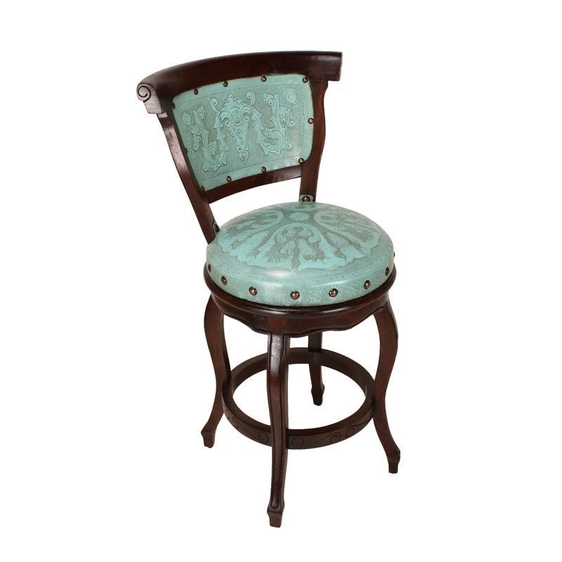 Seibel Swivel 30" Stool, Turquoise