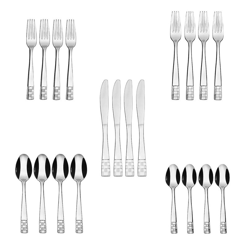 Checkmate Stainless Steel Mirror Polished Flatware Set - Service for 4