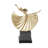 Waheeda Polystone Dancer Decorative Gold Sculpture with Black Square Base