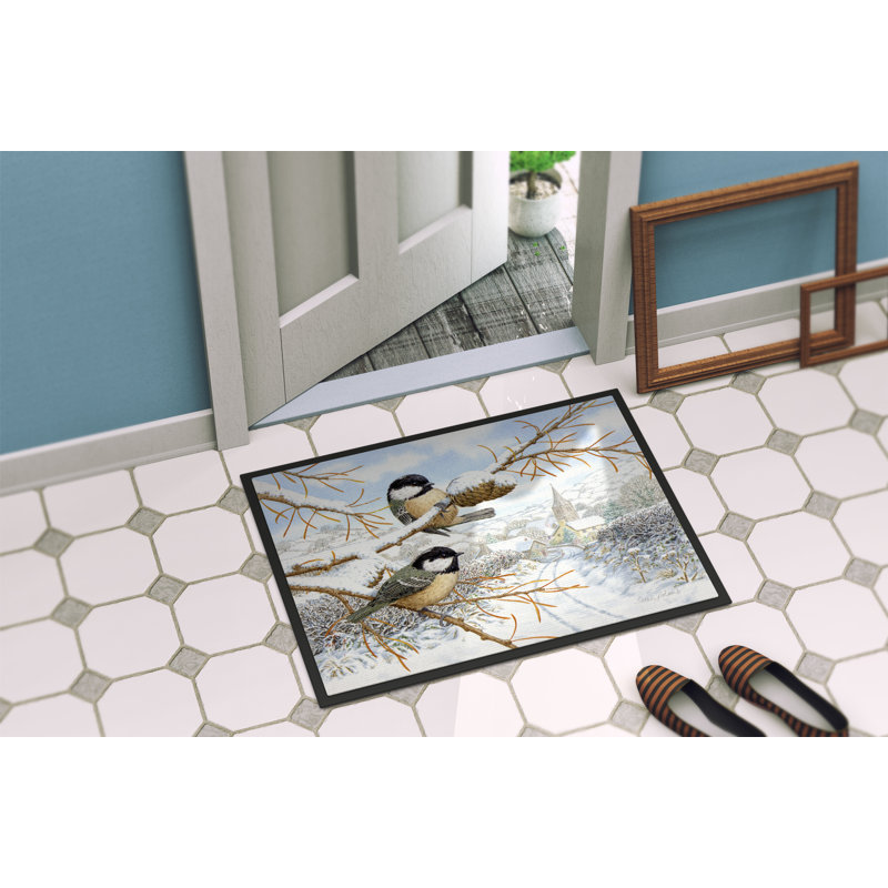 Tapis de porte d’extérieur anti-dérapant charbon tits, Rectangle 1 pi 6 po x 2 pi 3 po