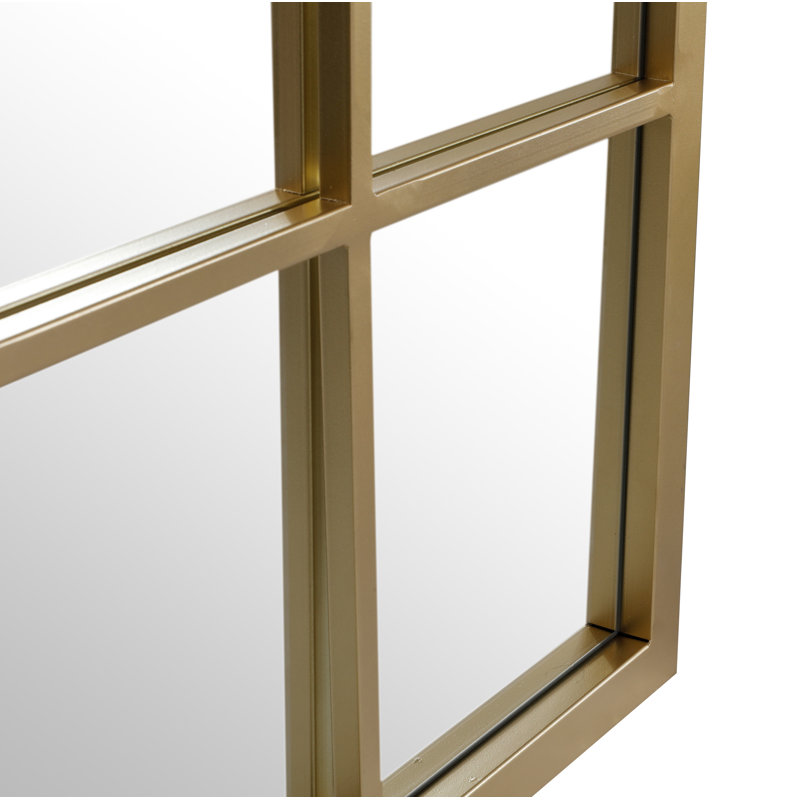 Egberto Rectangular Window Pane Wall Mirror, 36" x 28", Gold