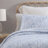 Tommy Bahama Distressed Water Leaves Blue Cotton Reversible Quilt Set-1249628097