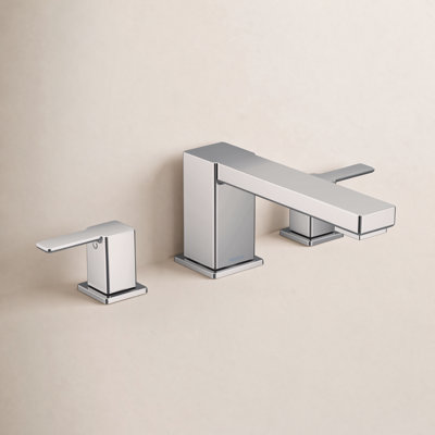90 Degree Double Handle Deck Mounted Roman Tub Faucet Trim