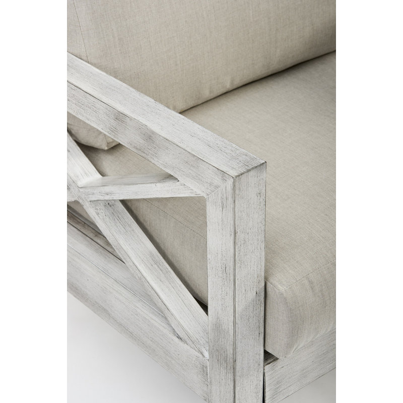 Abbi-Rose 60'' Wide Metal Loveseat with Cushions, Canvas Canvas Sunbrella® Canvas