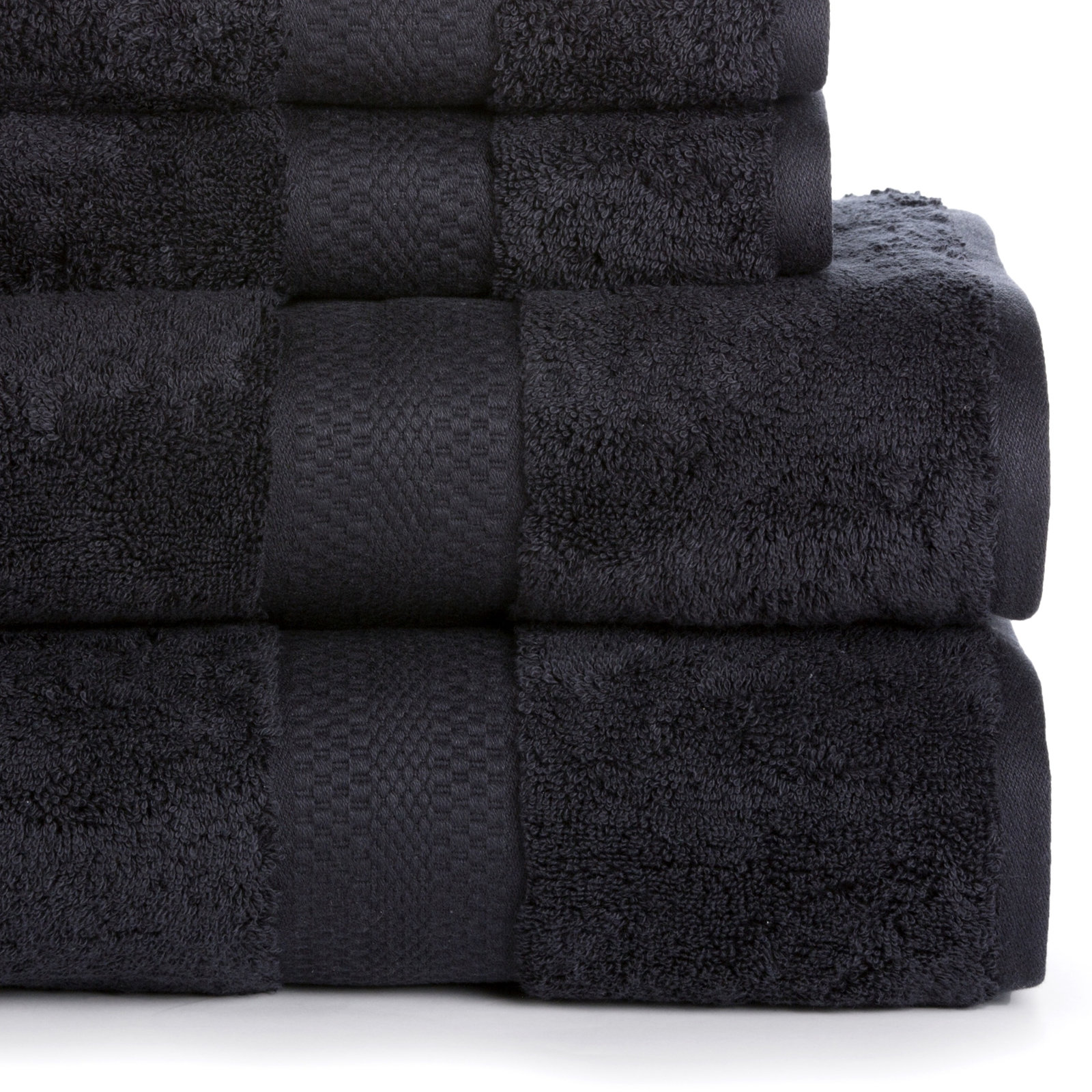 Jopie 6 Piece 100% Cotton Towel Set, Black