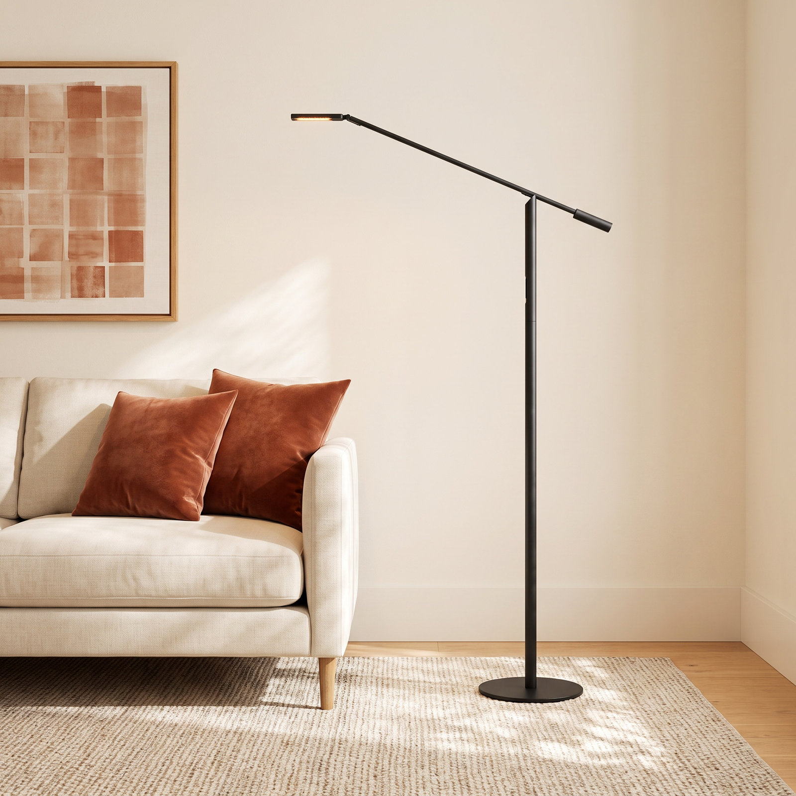 Equo 44.75'' Dimmable Floor Lamp, Warm, Black