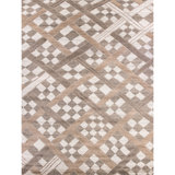 Hand Knotted Geometric Area Rug in Birch/Ivory