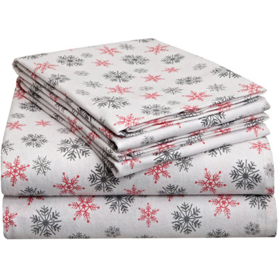 Ensemble de draps 100% coton en flanelle imprimée 170 g / m² Pointehaven