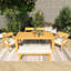 Ensemble de salle à manger de patio 6 pièces avec coussins amovibles et trou pour parasol 6 pièces-2120628351