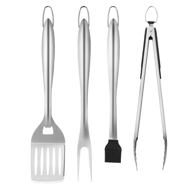 Ensemble d'outils pour barbecue en acier inoxydable 4 pièces