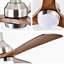 Ventilateur de plafond 52 po à pales en bois massif avec moteur et télécommande-2010073565-2010073537
