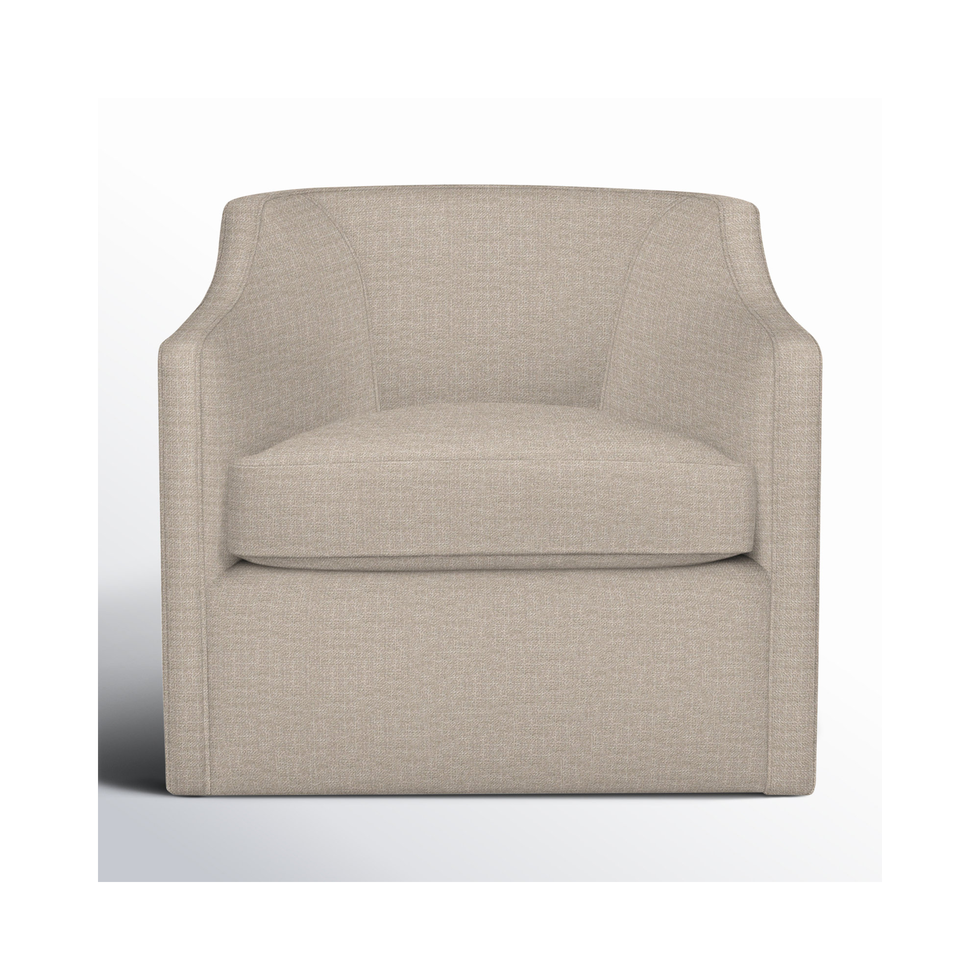 Marietta Upholstered Swivel Armchair, Conversation Ivory Basketweave
