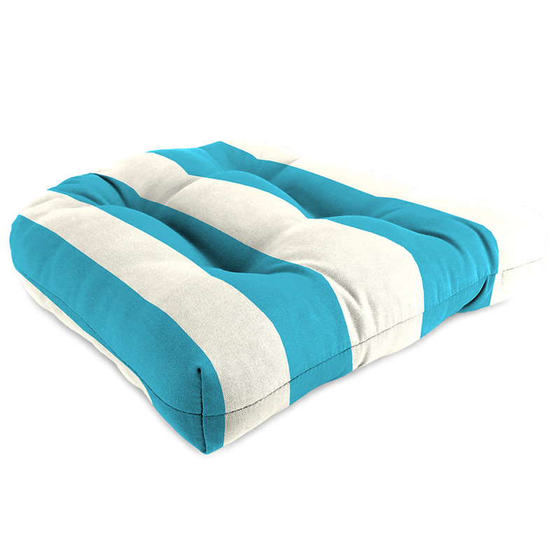 19" x 19" Outdoor Wicker Seat Cushion, Cabana Turquoise - NULL