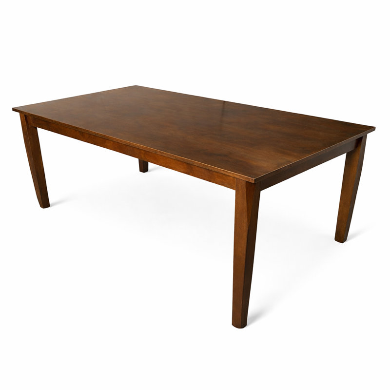 Modern 59 Inch Rectangular Dining Table, Solid Rubberwood