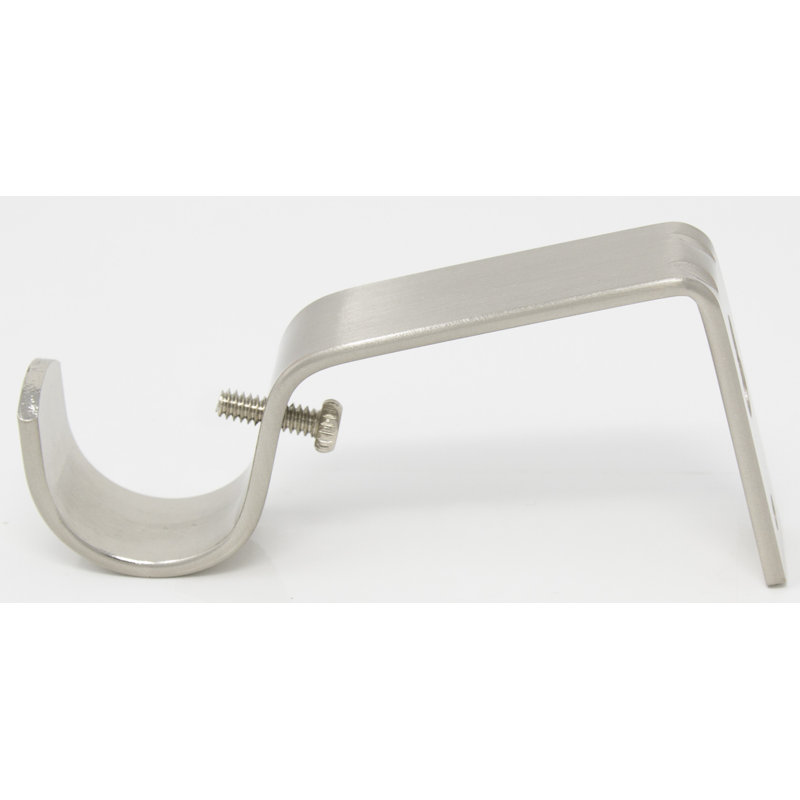 Support de fixation pour rideaux non réglable Perryville, Acier brossé, H 4 po x l 2 po x P 1 po