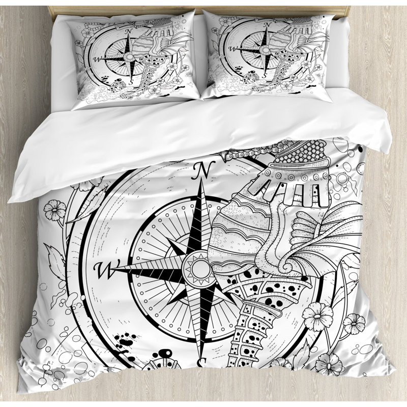 Coastal Duvet Cover, King Duvet Cover + 2 Shams