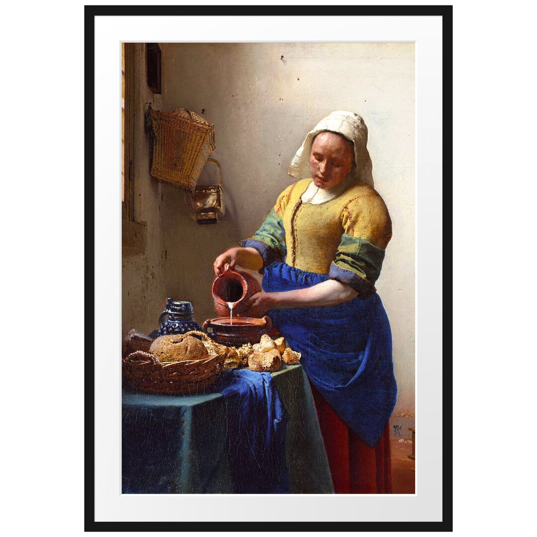 Gerahmtes Poster The Milkmaid von Johannes Vermeer