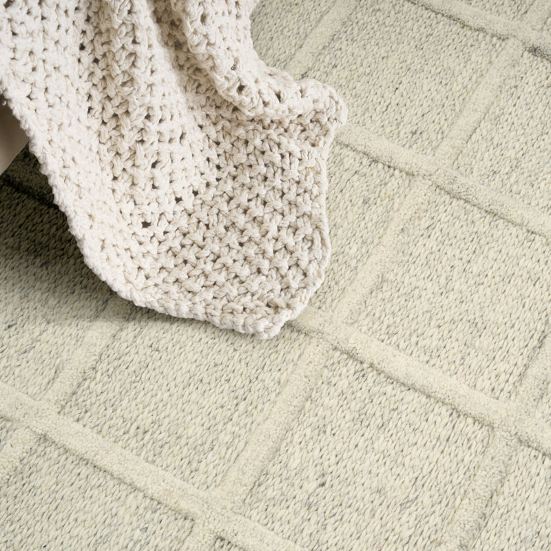 DKNY Pure Framework 9'6" x 13'6" Ivory Modern Indoor Rug, Rectangle 9'6" x 13'6"