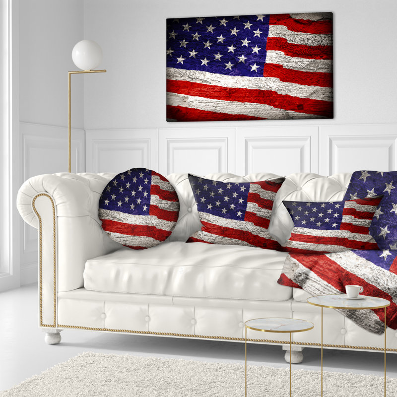  Coussin lombaire abstrait à grand drapeau américain