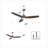  52" Nickel 3 Solid Wood Blades Ceiling Fan with Light-1611963144-1611963146