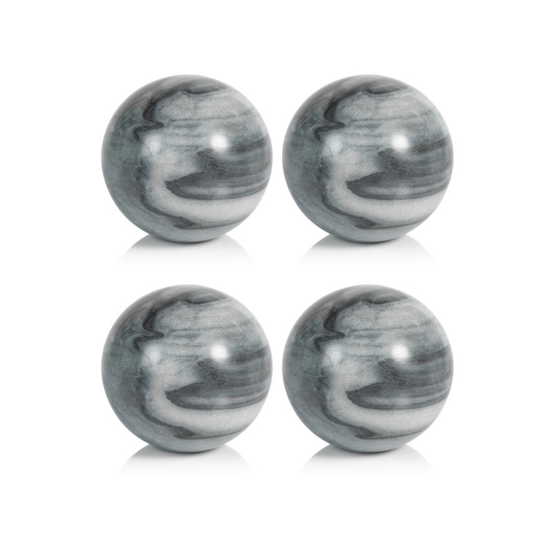 Marble Vase Filler Decorative Object, 4.5" H x 4.5" W x 4.5" D