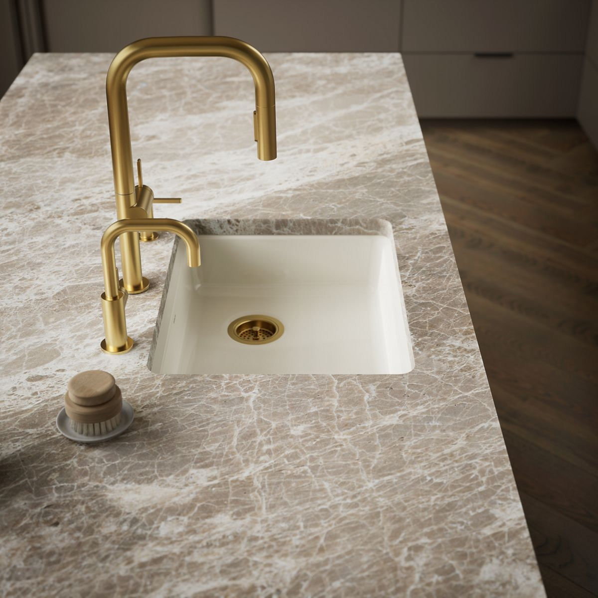 Riverby 25" Undermount Single Bowl Sink, Biscuit