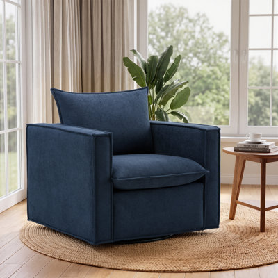 34.2" Wide Upholstered Swivel Accent Armchair