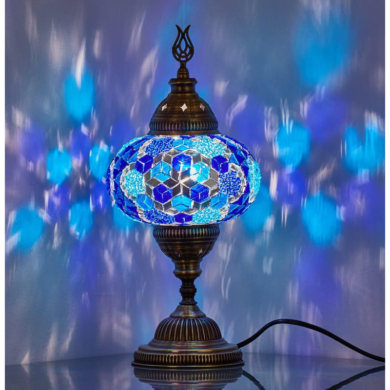 Metal Table Lamp, Blue