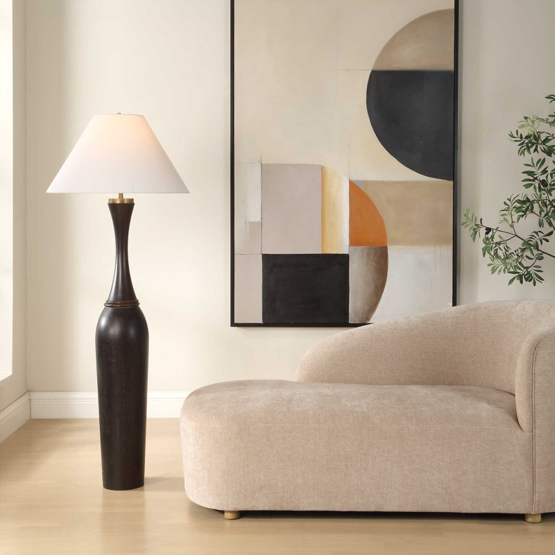 Lampe sur pied en bois foncé Uttermost Pravin