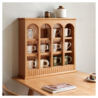 Solid North American Cherry Wood Storage Rack in Natural Finish